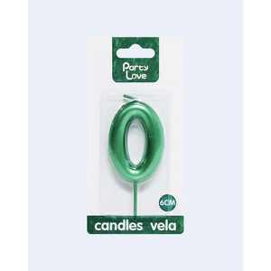Vela de Cumpleaños con Número 0 Verde de 6 cm, Vela Decorativa para Fiestas - Product Image 2