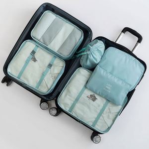 8 PCS Lightweight Waterproof Foldable Mesh Packing Cubes <b>Suitcase</b> Organizer Functional Travel Luggage <b>Storage</b> Bags - Product Image 6