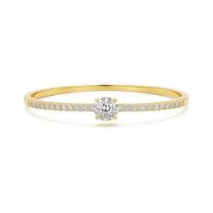 Pulsera de Moissanita XL1469 en Oro Amarillo con Corte Brillante Redondo y Engaste de Garras, Clásica Pulsera de Tenis para Compromiso de Mujer - Product Image 1