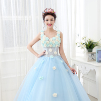 Robe de mariée Feishiluo, style coréen sexy, bleu clair, princesse, longueur au sol, col en V, dos nu, perlée, coupe A, pour la mère de la mariée
