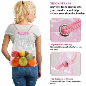 Bolsa de Cordón Transparente Promocional de PVC con Logotipo Personalizado al por Mayor, Económica, Impresa, Impermeable, para Ropa - Product Image 3