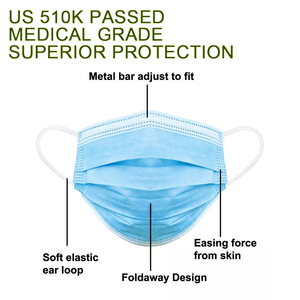 Masker Wajah Desain Baru Berkualitas Tinggi 3 Lapis Sekali Pakai Non Woven Masker Bedah Kustom 3 Lapis Masker Medis - Product Image 6