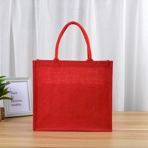 <span class=keywords><strong>Sac</strong></span> fourre-tout en jute personnalisé pour la publicité, <span class=keywords><strong>sac</strong></span> fourre-tout en lin rouge <span class=keywords><strong>enduit</strong></span> personnalisé, <span class=keywords><strong>sac</strong></span> de courses pour l'extérieur - Product Image 2