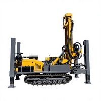 Machine de forage rotative diesel sur chenilles pour puits d'eau, profondeur max. 180 m et diamètre 140-254 mm, composants moteur et boîte de vitesses