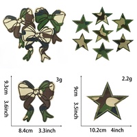 Patchs thermocollants en tissu sergé à motif camouflage jungle, avec motif nœud camouflage et écusson étoile brodé, pour la décoration de vestes en jean, en gros