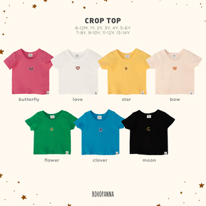 เสื้อครอปท็อปลายโคลเวอร์ ผลิตจากวัสดุพรีเมียม ระบายอากาศได้ดี นุ่มสบาย เหมาะสำหรับวันหยุดเรียนและช่วงเวลาสนุกสนาน - Product Image 5