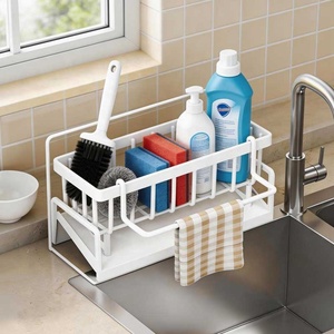 Support de <span class=keywords><strong>Rangement</strong></span> d'Évier Blanc en Acier Inoxydable pour Éponge, Chiffon, Ustensiles de Cuisine, Organisateur de Cuisine en Métal pour Maison (Vente en Gros) - Product Image 1