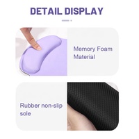 Tapis de souris de jeu en caoutchouc violet avec repose-poignet, accessoires informatiques, tapis de souris en mousse à mémoire de forme, base en caoutchouc ergonomique pour le bureau et la maison