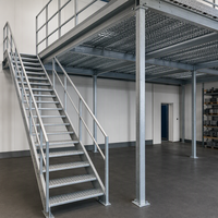 Plateforme de mezzanine au deuxième étage de l'entrepôt |   Panneau de sol en acier pour plateformes de stockage à installation sèche, projets de construction