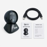 Escáner de Código de Barras de Escritorio 2D de Alta Velocidad con Cable USB, Lector Omnidireccional de Manos Libres para Punto de Venta en Comercios y Supermercados