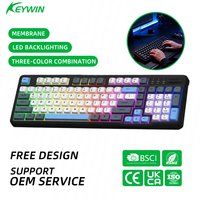 Clavier de jeu filaire USB 98 touches avec LED mixtes, ODM/OEM d'usine, en stock, Type-C, clavier de jeu filaire USB 98 touches détachable avec bouton