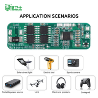 Sistem manajemen baterai Li-ion 14.8v 4s 7a ukuran kecil BMS Balancer aktif pintar Ant untuk baterai Surya Lithium e-bike