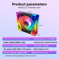 Boîtier de ventilateur à miroir infini double face personnalisé, éclairage ARGB, contrôle intelligent de la température PWM, fonctionnement silencieux, plastique fluide