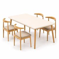 Table à manger rectangulaire moderne avec chaises rembourrées pour la maison, la cuisine, la salle à manger et les restaurants