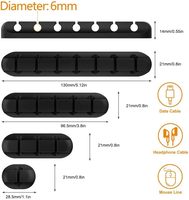 Organizador de Cables de Silicona, Organizador de Cables Antienredos, Soporte para Cables de Escritorio, para Cables de Carga USB, Gestión de Auriculares