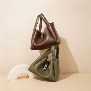 Dropshipping Genuine Leather Women Bucket Bag Fashion Portable Designer Daily Shoulder <b>Handbag</b> - Product Image 2