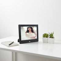Marco de Fotos Digital Compacto de 8 Pulgadas con USB y Tarjeta SD, Rotación Automática, para Mesita de Noche y Cocina