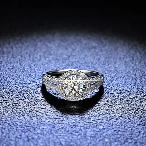 925スターリングシルバー結婚指輪婚約女性の結婚指輪ファインジュエリーファッション18kモアッサナイトリング