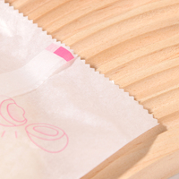 Sac à pain jetable en papier coton imprimé Kawaii semi-transparent, thermoscellé sur 4 côtés, avec bord dentelé, anti-poussière, sûr pour les aliments, vente en gros OEM