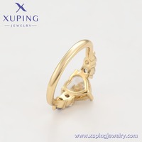 X001128482 Bijoux Xuping pour femmes, plaqué or 14 carats, bague de fiançailles et de mariage tendance avec grand cœur unique pour elle