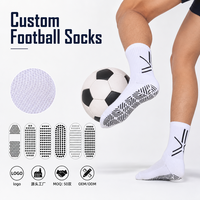 Chaussettes de football personnalisées avec logo jacquard, respirantes, en maille, antidérapantes, pour l'entraînement des jeunes, avec motifs de grip sur la semelle, chaussettes de football pour hommes