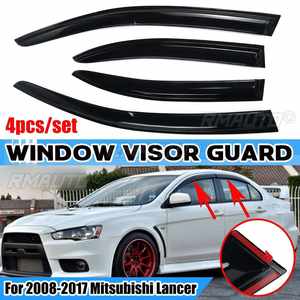 NEW 4 Pcs Black Car Side <b>Window</b> Visor Guard Vent <b>Cover</b> Trim Awnings Shelters Protection Guard for Mitsubishi Lancer 2008-2017 - Product Image 1
