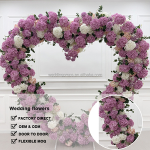 Nuovo Design bianco ortensie Wedding archy sfondo a forma di cuore fiore di scena per la decorazione di eventi - Product Image 2