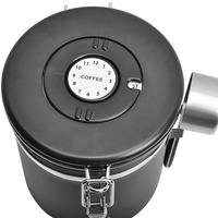 Bocal à café en acier inoxydable avec cuillère, récipient hermétique pour grains de café avec valve CO2 unidirectionnelle, suivi de la date, pot de rangement de cuisine