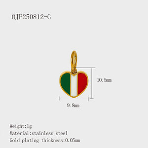 Dijes Personalizados de Lujo con Bandera Nacional, Chapados en Oro PVD de 14k y 18k, Resistentes al Agua, de Acero Inoxidable 316L, para la Fabricación de Pulseras y Collares - Product Image 6