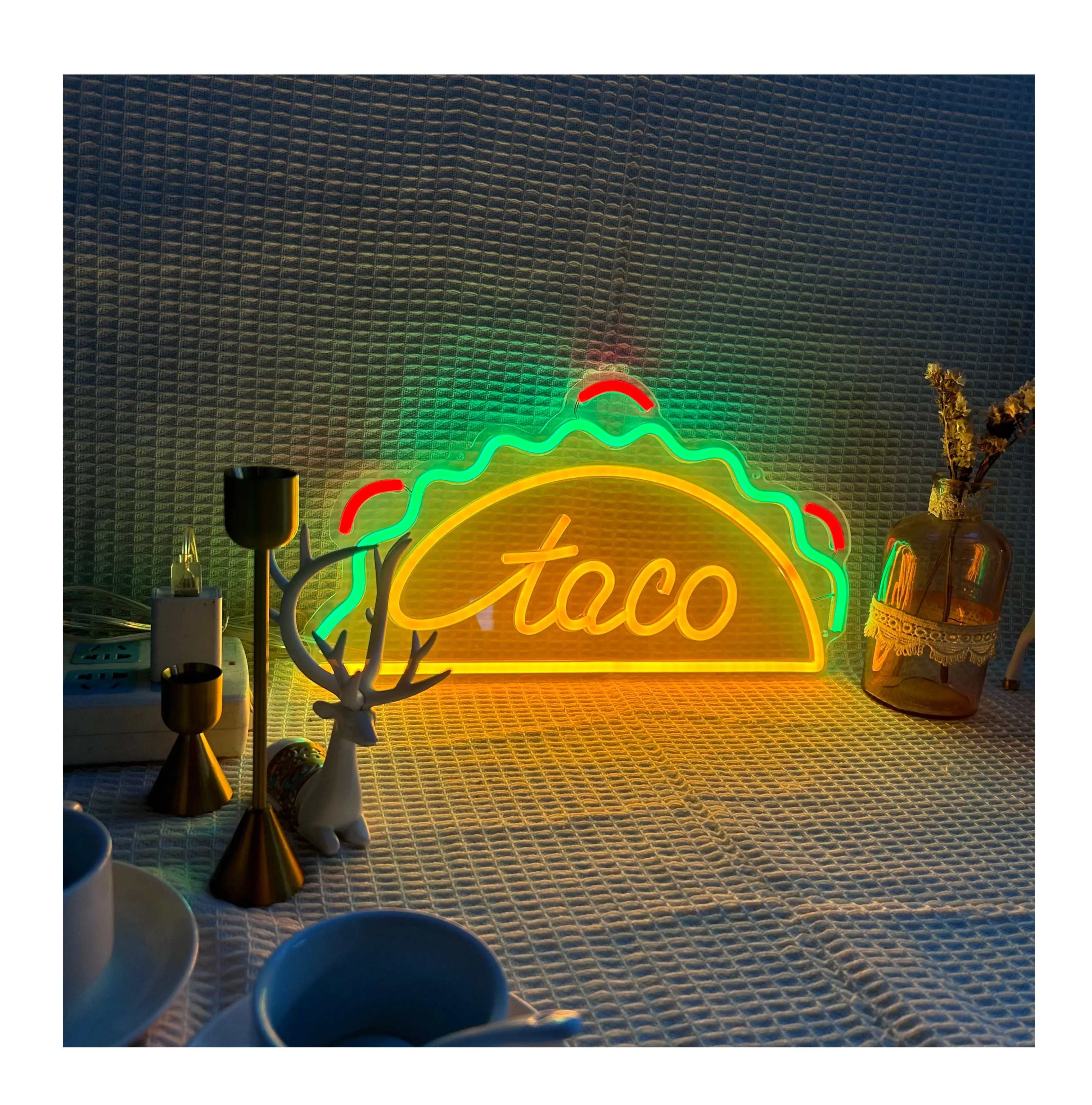 Store Logo Name Neon Sign Letters Outdoor Custom taco Led Neon Light Sign