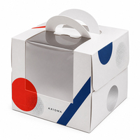 Personalisierte Logo-Geburtstagsverpackung Kuchenbox Karton Cupcake-Gebäck-Bäckerei-Kuchen-Papierbox-Verpackung mit Griff und Fenster