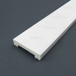COMOVY <span class=keywords><strong>Blanco</strong></span> <span class=keywords><strong>Barato</strong></span> Altamente Durable Acabado Suelo de pared Moldura de cornisa Base de PVC Rodapié - Product Image 1