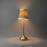 Lámpara de Mesa Recargable Inalámbrica para Decoración de Bodas, Pantalla de Tela, LED Táctil, Latón Vintage, Lámpara de Noche para Mesa de Noche, Decoración del Hogar