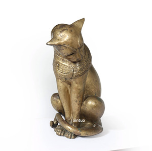 Statue de chat Bastet en <span class=keywords><strong>bronze</strong></span> art déco, sculpture de déesse égyptienne, collection artisanale, décoration d'intérieur vintage - Product Image 3