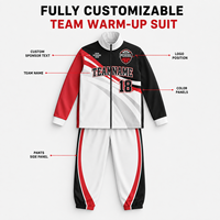 Combinaison d'échauffement de basketball personnalisée à séchage rapide, survêtement à manches longues entièrement zippé, uniforme d'entraînement d'équipe par sublimation, vente en gros