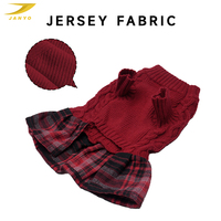 Robe pull pour chien à manches longues en tricot torsadé, motif écossais, jupe à volants, tenue d'hiver chaude pour animaux de compagnie, vêtements tricotés mignons pour chiens, personnalisable OEM