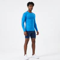 T-shirt de compression à manches longues pour homme, séchage rapide, respirant, pour entraînement fitness, couche de base athlétique, rashguard MMA ajusté