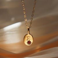 Nouveau collier en acier inoxydable plaqué or avec breloque en zircon et pierre de naissance collier avec pendentif en lettres initiales A-Z pour femmes