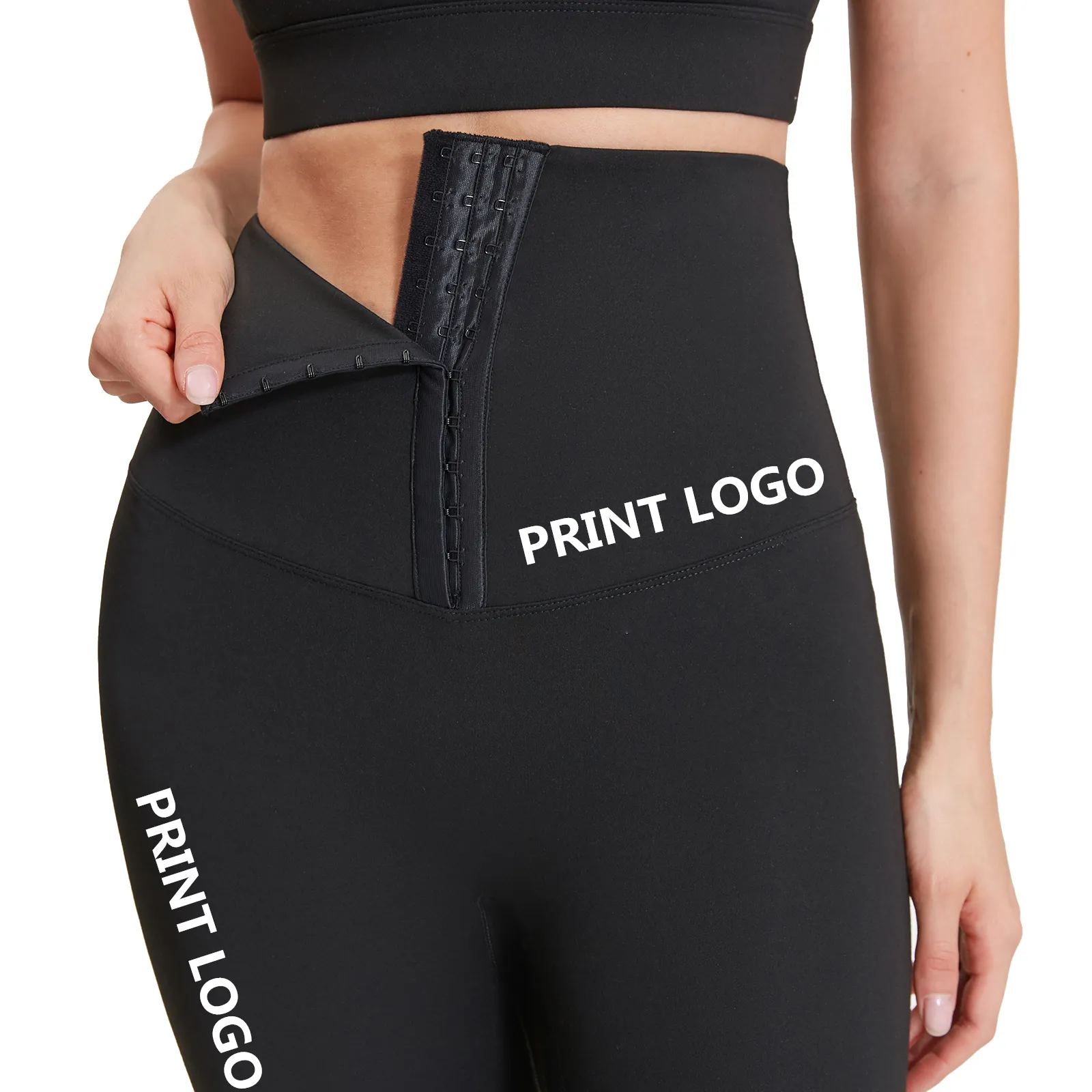 Trainer cintura Corset Workout Esporte Leggings Mulheres da Aptidão Cintura Alta Ajustável Ganchos Leggings Yoga Respirável Calças Justas Ginásio