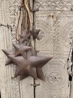 Ensemble de décoration murale/de porte rustique style indien vintage Art Déco 6 étoiles, pots de plantes en bambou, pots suspendus en bois brûlé pour jardin