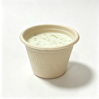 Boîtes personnalisables jetables en bagasse recyclée non blanchie pour sauces, repas rapides, gobelets recyclables et sûrs de qualité alimentaire