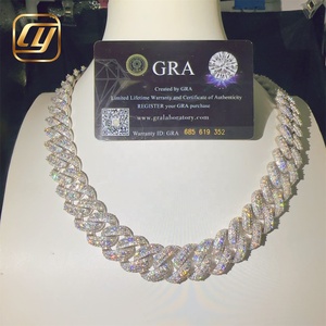 VVS Moissanite Diamond Pass Diamond Tester Hip Hop Jewelry Sterling Silver 925 Hip Hop 18MM <b>Iced</b> <b>Out</b> Cuban Link <b>Chain</b> Necklace - Product Image 5