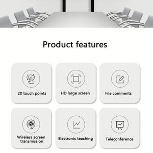Tableau blanc intelligent interactif numérique électronique d'affichage à cristaux liquides d'écran tactile de doigt de 75 pouces pour la salle de réunion/école - Product Image 6