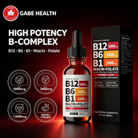 Gouttes liquides de complexe de vitamines B en marque blanche OEM, B12, B6, B1, Niacine, Folate, Framboise pour le métabolisme énergétique, personnalisables