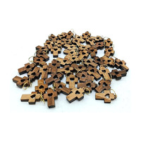 Mini breloque croix en bois naturel faveurs porte-clés croix mini pendentifs solides rustiques artisanat religieux croix en bois