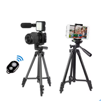 Kit de vlogging avec trépied, éclairage LED, microphone sans fil pour TikTok, YouTube et enregistrement de vlogs