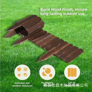 Panneaux de clôture en bois massif, couleur carbonisée, résistants à la décomposition, pour jardin extérieur, cour, barrière décorative - Product Image 4