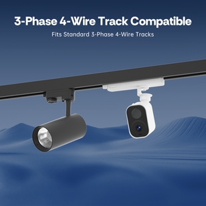 Caméra intégrée à la lumière de piste LED YIMMET, combo CCTV peu encombrant, vision à distance WiFi 2K HD, batterie de secours - Product Image 4