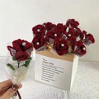 QY Hadiah Mawar Buatan Tangan untuk Hari Valentine Ibu, Ulang Tahun, dan Wanita, Buket Bunga Mawar Berkualitas Tinggi dari Pipa Cleaner, Bunga Mawar dari Kawat Pipa