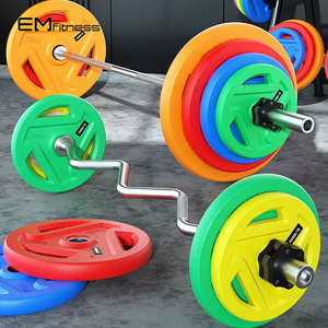 Mancuerna de Barra con Diseño de Capitán América, para Gimnasio o Uso Doméstico, con Recubrimiento de Color, Barra de Levantamiento de Pesas con Tres Orificios, Unisex - Product Image 2